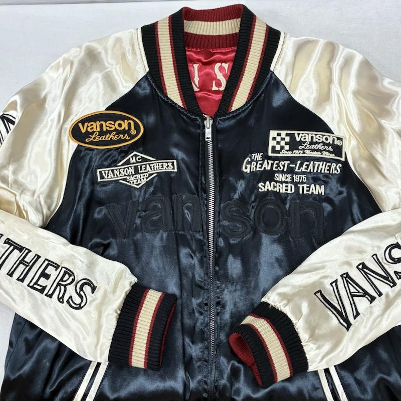 ヴァンソン VANSON ジャケット、上着 ジャンパー、ブルゾン レーヨン サテン リバーシブル スカジャン イーグル バイク ワンスター 星条旗 M メンズ USED 古着 中古 50162367