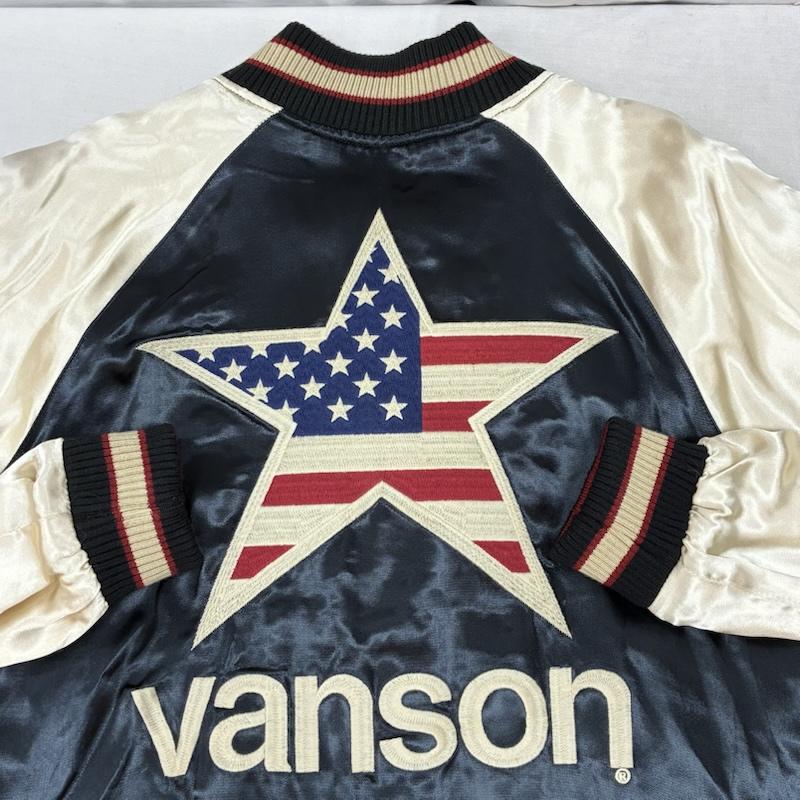ヴァンソン VANSON ジャケット、上着 ジャンパー、ブルゾン レーヨン サテン リバーシブル スカジャン イーグル バイク ワンスター 星条旗 M メンズ USED 古着 中古 50162367