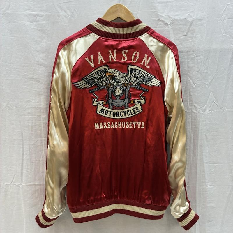 ヴァンソン VANSON ジャケット、上着 ジャンパー、ブルゾン レーヨン サテン リバーシブル スカジャン イーグル バイク ワンスター 星条旗 M メンズ USED 古着 中古 50162367