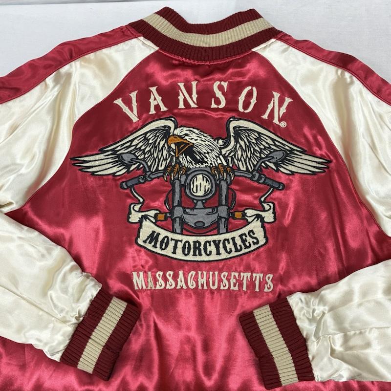 ヴァンソン VANSON ジャケット、上着 ジャンパー、ブルゾン レーヨン サテン リバーシブル スカジャン イーグル バイク ワンスター 星条旗 M メンズ USED 古着 中古 50162367