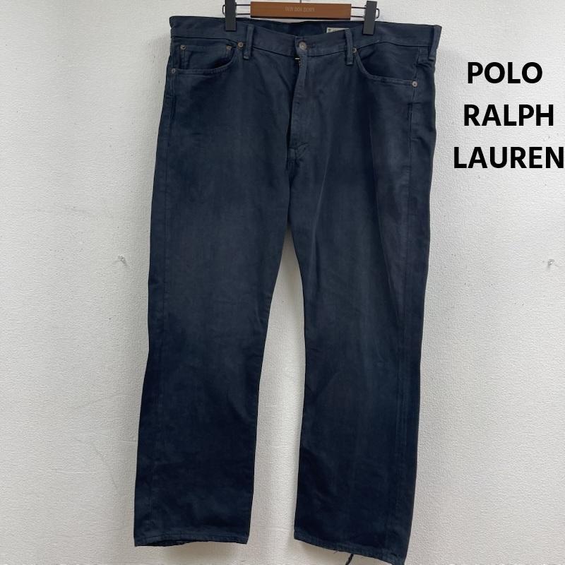 ポロラルフローレン POLO RALPH LAUREN パンツ デニム、ジーンズ メキシコ製 ビッグシルエット ジップフライ デニム パンツ ジーパン 40インチ 黒 / ブラック / black メンズ USED 古着 中古 50162368
