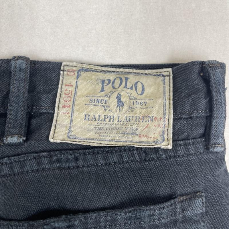ポロラルフローレン POLO RALPH LAUREN パンツ デニム、ジーンズ メキシコ製 ビッグシルエット ジップフライ デニム パンツ ジーパン 40インチ 黒 / ブラック / black メンズ USED 古着 中古 50162368
