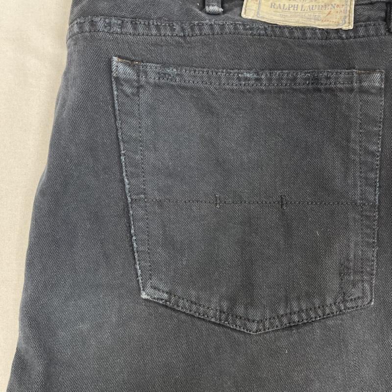 ポロラルフローレン POLO RALPH LAUREN パンツ デニム、ジーンズ メキシコ製 ビッグシルエット ジップフライ デニム パンツ ジーパン 40インチ 黒 / ブラック / black メンズ USED 古着 中古 50162368