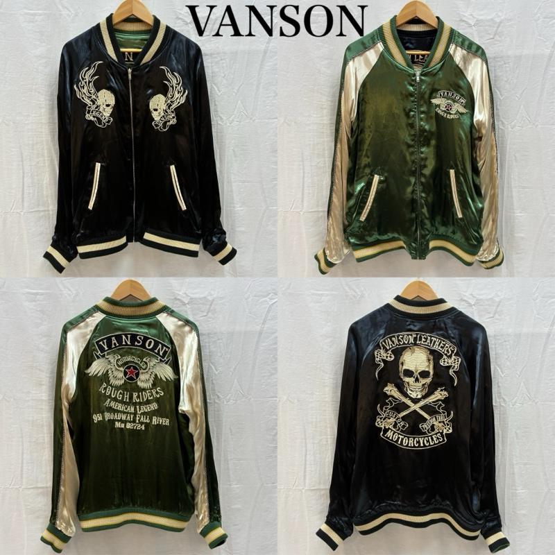 ヴァンソン VANSON ジャケット、上着 ジャンパー、ブルゾン レーヨン サテン リバーシブル スカジャン スカル ウィング ワンスター L メンズ USED 古着 中古 50162369