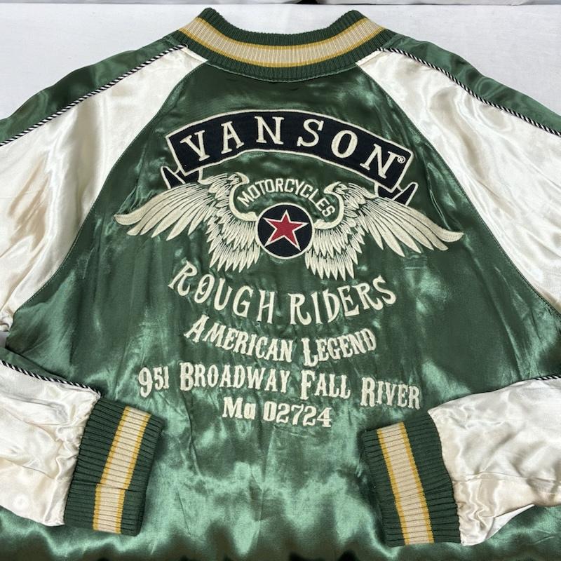 ヴァンソン VANSON ジャケット、上着 ジャンパー、ブルゾン レーヨン サテン リバーシブル スカジャン スカル ウィング ワンスター L メンズ USED 古着 中古 50162369