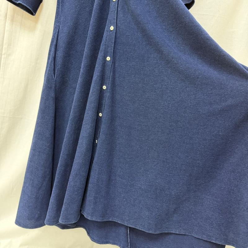 ラコステ LACOSTE ワンピース ロングスカート デニムポロワンピース 長袖 フレア ワンポイントロゴ indigo 38 フルボタン 38 ワンポイント X ロゴ、文字 インディゴ / インディゴ / Indigo レディース USED 古着 中古 50162376