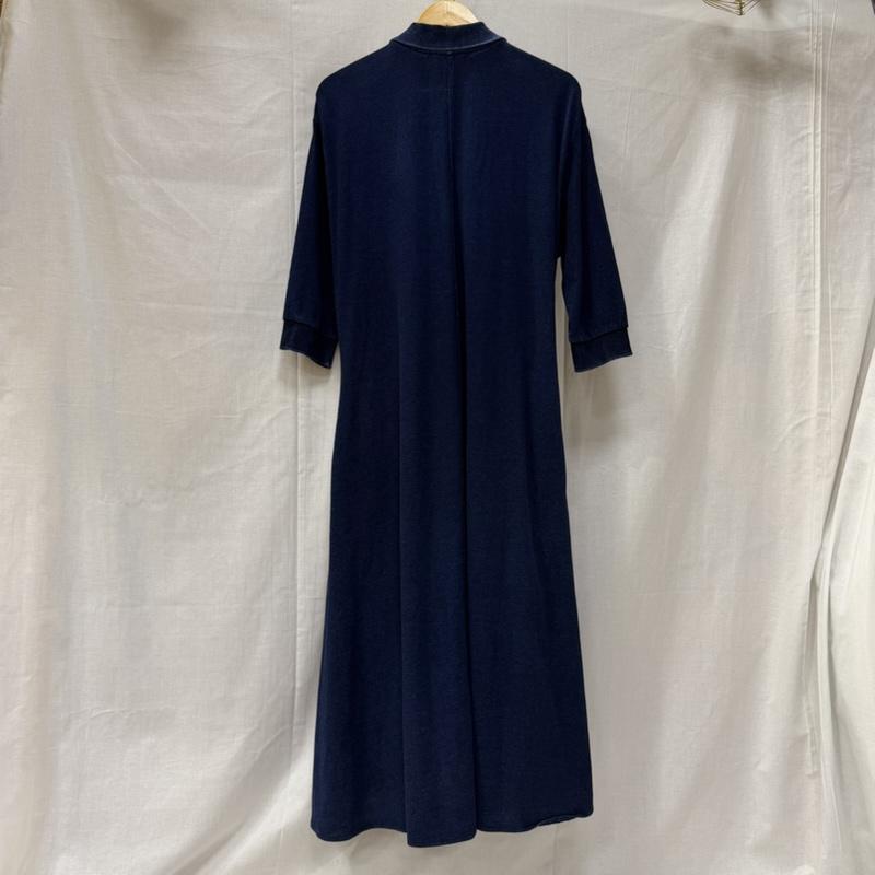 ラコステ LACOSTE ワンピース ロングスカート デニムポロワンピース 長袖 フレア ワンポイントロゴ indigo 38 フルボタン 38 ワンポイント X ロゴ、文字 インディゴ / インディゴ / Indigo レディース USED 古着 中古 50162376