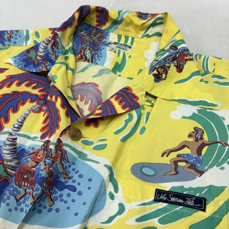 サンサーフ SUN SURF シャツ、ブラウス 半袖 JOHN SEVERSON ジョン・セバーソン オープンカラー 開襟 レーヨン アロハシャツ M メンズ USED 古着 中古 50162377
