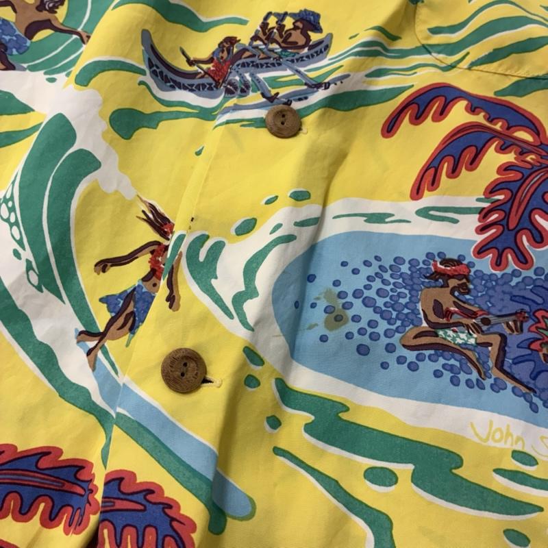 サンサーフ SUN SURF シャツ、ブラウス 半袖 JOHN SEVERSON ジョン・セバーソン オープンカラー 開襟 レーヨン アロハシャツ M メンズ USED 古着 中古 50162377