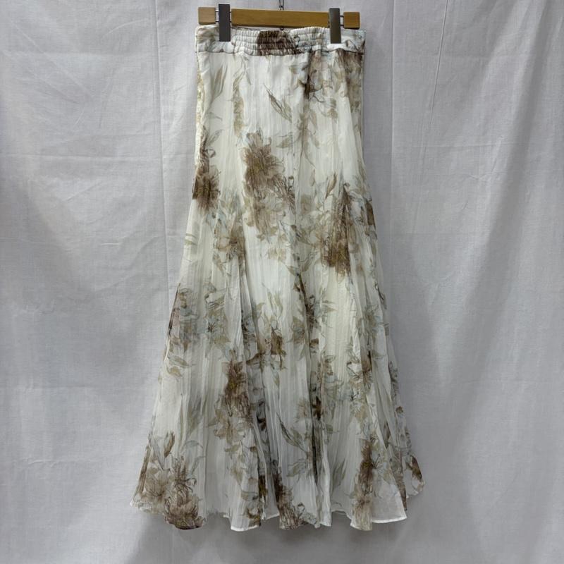 スナイデル SNIDEL スカート ロングスカート ワッシャープリーツ 花柄プリントスカート ベージュ 0 花柄 ベージュ / ベージュ / beige レディース USED 古着 中古 50162388