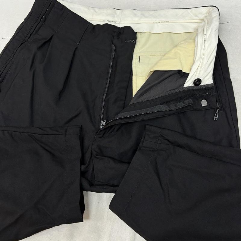 エヌハリウッド N.HOOLYWOOD ボトムス ボトムス 112-PT02 pieces ジップデザイン 2タック スラックス パンツ 38 黒 / ブラック / black メンズ USED 古着 中古 50162389