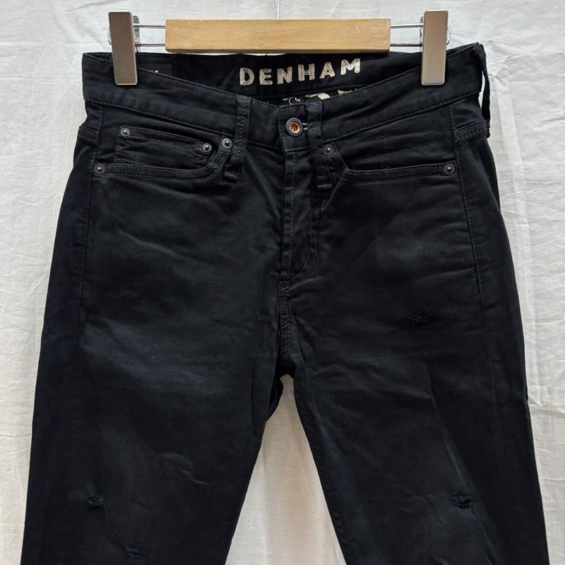 デンハム DENHAM ボトムス ボトムス BOLT SKINNY FIT ストレッチ デニム スリム パンツ ダメージ 27インチ 黒 / ブラック / black メンズ USED 古着 中古 50162392