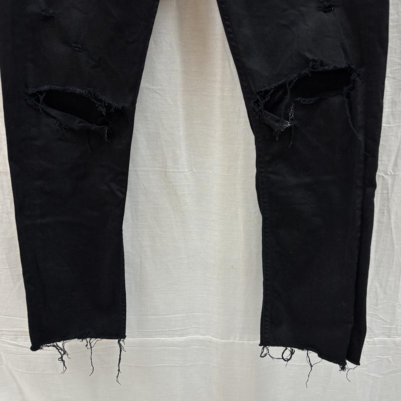デンハム DENHAM ボトムス ボトムス BOLT SKINNY FIT ストレッチ デニム スリム パンツ ダメージ 27インチ 黒 / ブラック / black メンズ USED 古着 中古 50162392