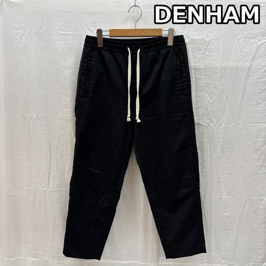 デンハム DENHAM ボトムス ボトムス ナイロン ウール ウエストゴム テーパード パンツ XS 黒 / ブラック / black メンズ USED 古着 中古 50162394