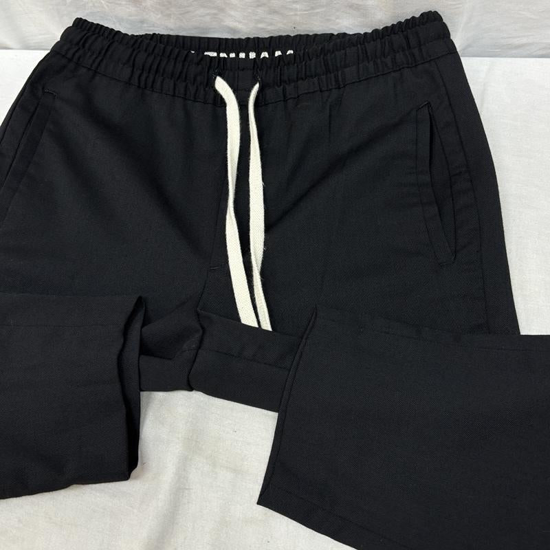 デンハム DENHAM ボトムス ボトムス ナイロン ウール ウエストゴム テーパード パンツ XS 黒 / ブラック / black メンズ USED 古着 中古 50162394