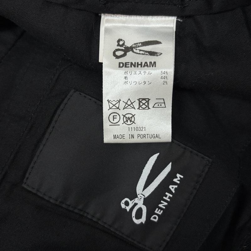 デンハム DENHAM ボトムス ボトムス ナイロン ウール ウエストゴム テーパード パンツ XS 黒 / ブラック / black メンズ USED 古着 中古 50162394