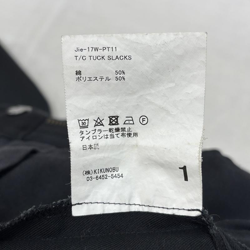 ジエダ Jieda ボトムス ボトムス Jie-17W-PT11 タック テーパード スラックス パンツ 1 黒 / ブラック / black メンズ USED 古着 中古 50162398