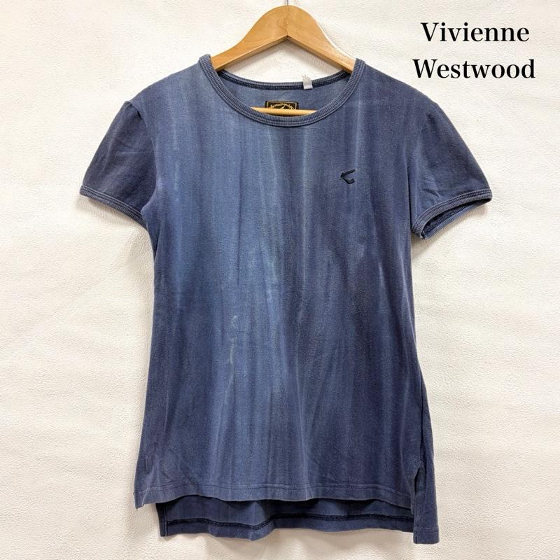 ヴィヴィアンウエストウッド Vivienne Westwood Tシャツ 半袖 anglomania アングロマニア 半袖 ロゴ 刺繍 Tシャツ M ワンポイント X ロゴ、文字 X 刺繍 青 / ブルー / blue X 紺 / ネイビー / navy レディース USED 古着 中古 50162408