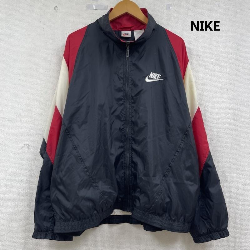 ナイキ NIKE ジャケット、上着 ジャンパー、ブルゾン 90s 白タグ ヴィンテージ ロゴ プリント ナイロン ジャケット L 黒 / ブラック / black メンズ USED 古着 中古 50162422