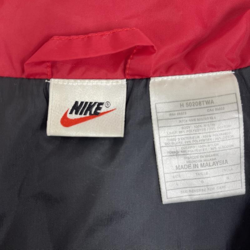 ナイキ NIKE ジャケット、上着 ジャンパー、ブルゾン 90s 白タグ ヴィンテージ ロゴ プリント ナイロン ジャケット L 黒 / ブラック / black メンズ USED 古着 中古 50162422