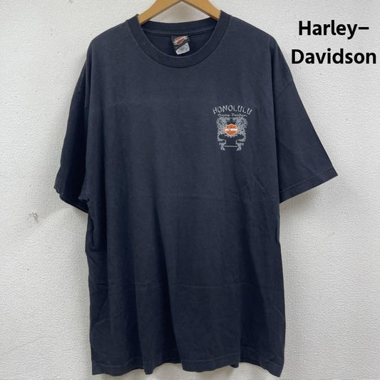 ハーレーダビッドソン Harley-Davidson Tシャツ 半袖 メキシコ製 ホノルル限定 ヴィンテージ両面 プリント Tシャツ XL 黒 / ブラック / black メンズ USED 古着 中古 50162430
