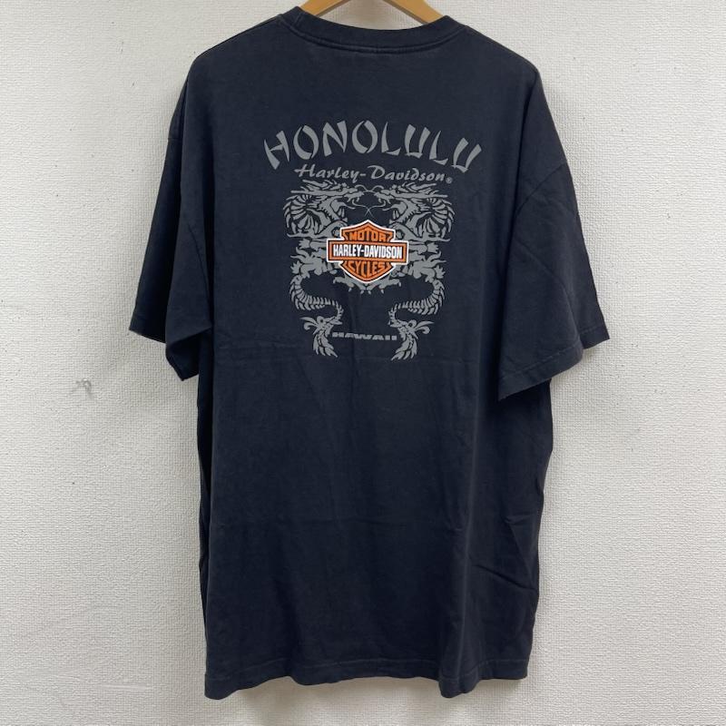 ハーレーダビッドソン Harley-Davidson Tシャツ 半袖 メキシコ製 ホノルル限定 ヴィンテージ両面 プリント Tシャツ XL 黒 / ブラック / black メンズ USED 古着 中古 50162430