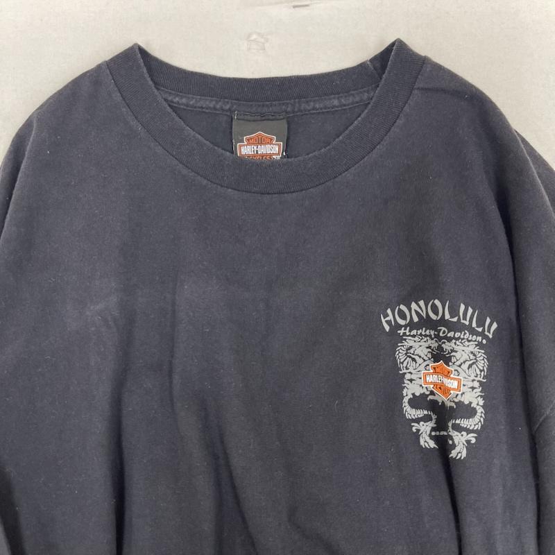 ハーレーダビッドソン Harley-Davidson Tシャツ 半袖 メキシコ製 ホノルル限定 ヴィンテージ両面 プリント Tシャツ XL 黒 / ブラック / black メンズ USED 古着 中古 50162430