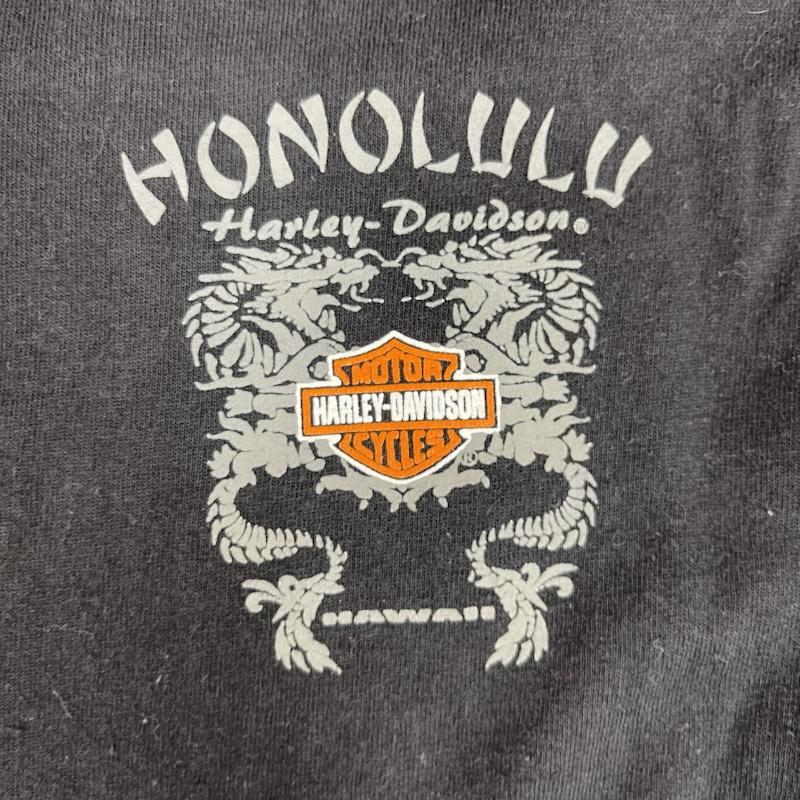 ハーレーダビッドソン Harley-Davidson Tシャツ 半袖 メキシコ製 ホノルル限定 ヴィンテージ両面 プリント Tシャツ XL 黒 / ブラック / black メンズ USED 古着 中古 50162430