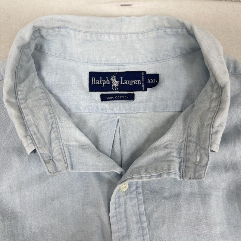 ラルフローレン RALPHLAUREN シャツ、ブラウス 長袖 ポニー刺繍 長袖 ボタンダウン カジュアル シャツ ライトブルー XXL 水色 / ライトブルー / メンズ USED 古着 中古 50162434