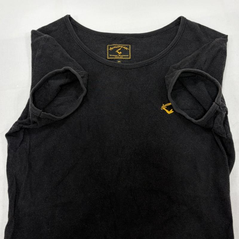 ヴィヴィアンウエストウッド Vivienne Westwood Tシャツ 半袖 anglomania アングロマニア 半袖 ロゴ 刺繍 Tシャツ M ワンポイント X ロゴ、文字 X 刺繍 黒 / ブラック / black X 黄 / イエロー / yellow レディース USED 古着 中古 50162445