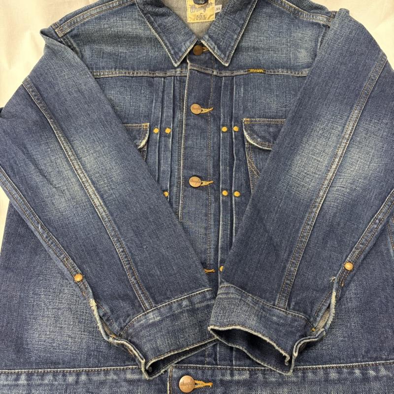ラングラー Wrangler ジャケット、上着 ジャケット、ブレザー Wrangler×AZUL by moussy Denim JKT Gジャン indigo XS ダメージ加工 XS 無地 インディゴ / インディゴ / Indigo メンズ USED 古着 中古 50162448