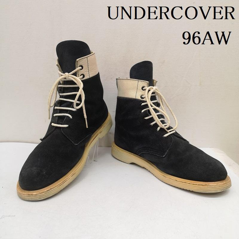 アンダーカバー UNDERCOVER ブーツ 一般 初期 96AW ワイヤー期 ジップスエード レザー ボクサー ブーツ 黒 / ブラック / black メンズ USED 古着 中古 50162458