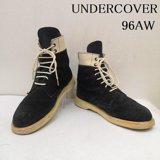 アンダーカバー UNDERCOVER ブーツ 一般 初期 96AW ワイヤー期 ジップスエード レザー ボクサー ブーツ 黒 / ブラック / black メンズ USED 古着 中古 50162458