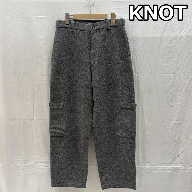 ノット KNOT ボトムス ボトムス サイドポケット シンチバック付 ウール トラウザーズ パンツ 3 灰 / グレー / gray メンズ USED 古着 中古 50162466