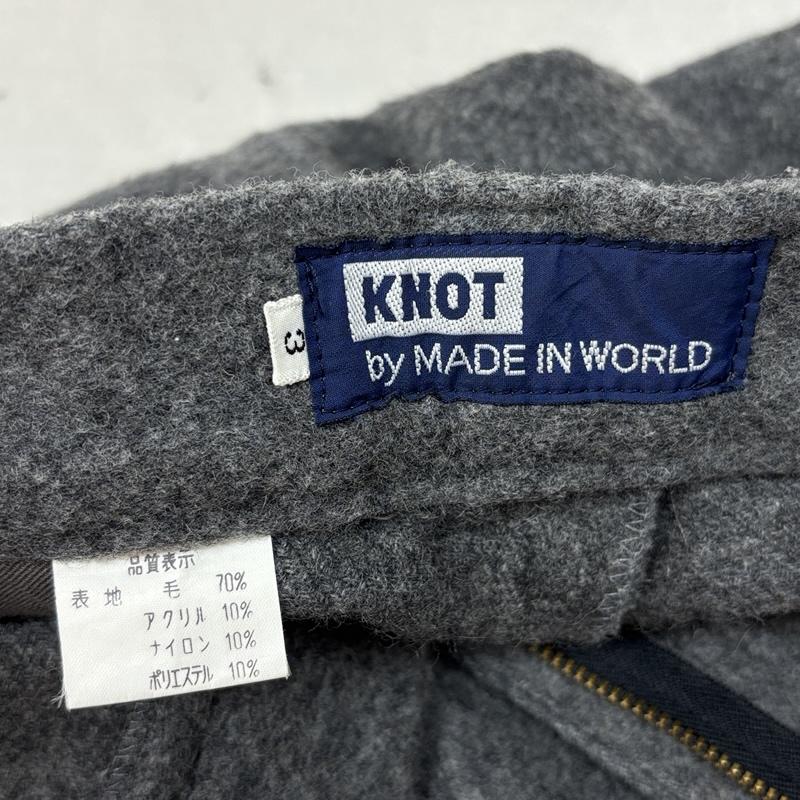 ノット KNOT ボトムス ボトムス サイドポケット シンチバック付 ウール トラウザーズ パンツ 3 灰 / グレー / gray メンズ USED 古着 中古 50162466