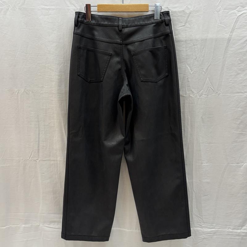 アディダス adidas ボトムス ボトムス サイドライン ロゴ フェイクレザー テーパード パンツ M 黒 / ブラック / black メンズ USED 古着 中古 50162470