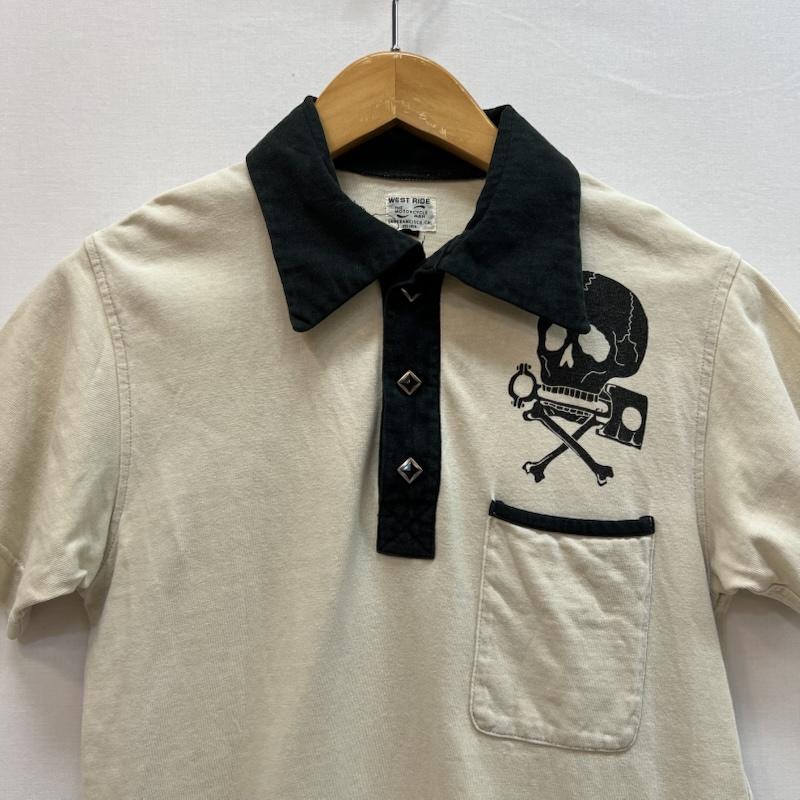 ウエストライド WESTRIDE ポロシャツ 半袖 スカル ウエスタン ポロシャツ 34 アイボリー / アイボリー / メンズ USED 古着 中古 50162485