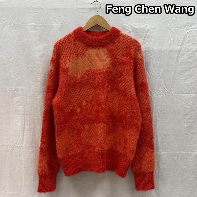 フェンチェンワン FenG CHen WANG ニット、セーター 長袖 ランドスケープ ジャガード ニット セーター クルーネック S メンズ USED 古着 中古 50162486
