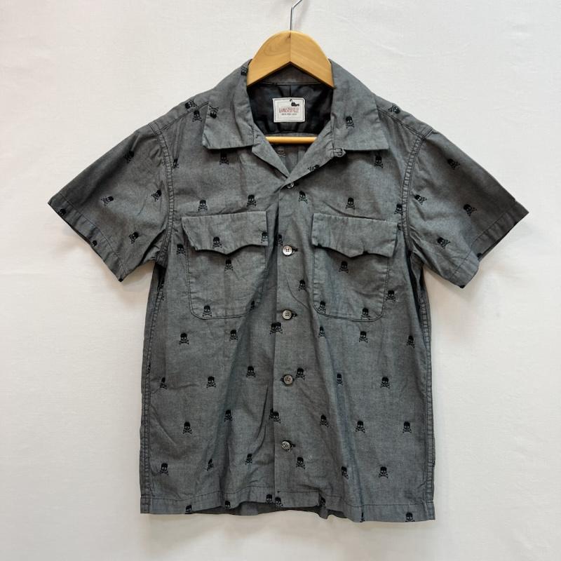 ギャングスタービル GANGSTERVILLE シャツ、ブラウス 半袖 スカル オープンシャツ 開襟 S 灰 / グレー / gray メンズ USED 古着 中古 50162488