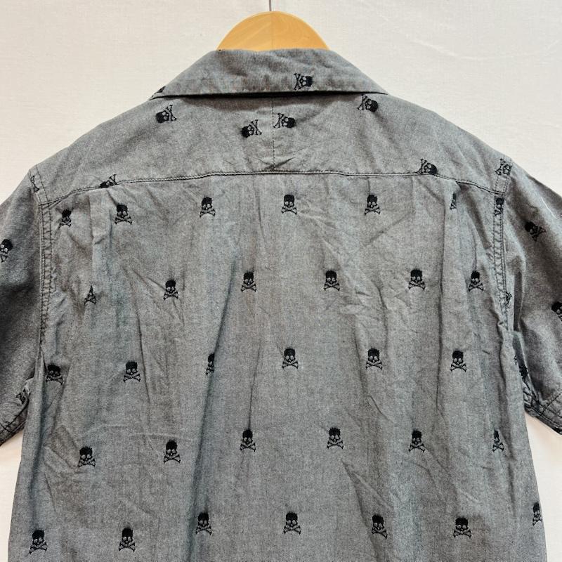 ギャングスタービル GANGSTERVILLE シャツ、ブラウス 半袖 スカル オープンシャツ 開襟 S 灰 / グレー / gray メンズ USED 古着 中古 50162488