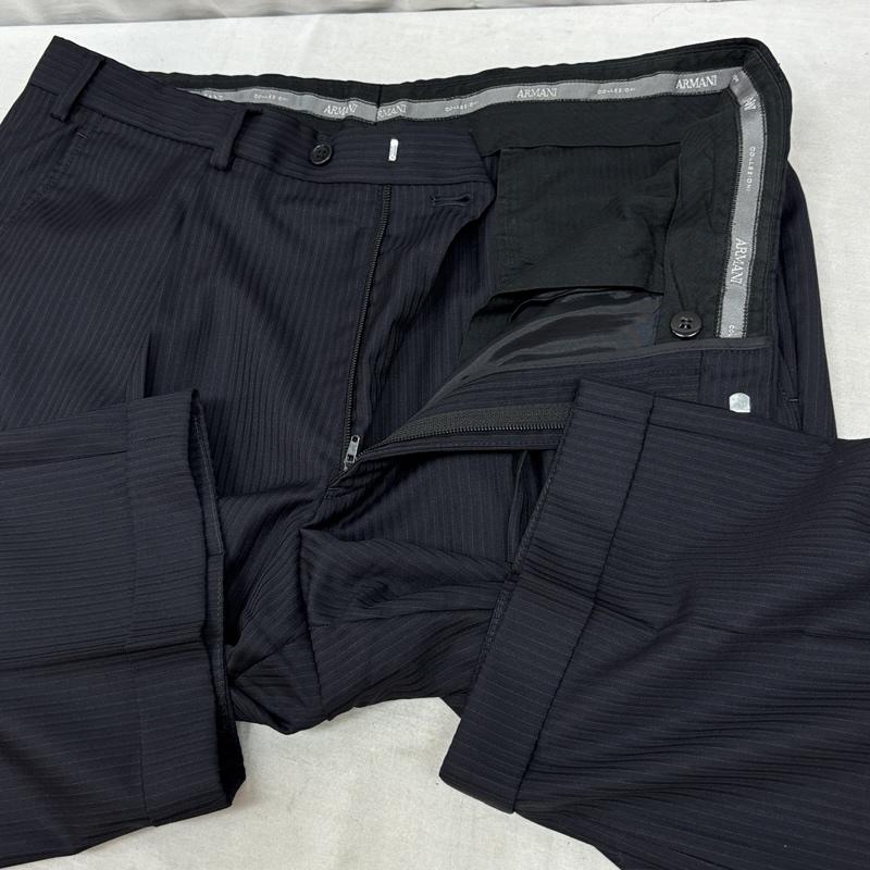 アルマーニコレッツォーニ ARMANI COLLEZIONI ジャケット、上着 ジャケット、ブレザー セットアップ テーラード ジャケット スラックス パンツ ストライプ 50 メンズ USED 古着 中古 50162489