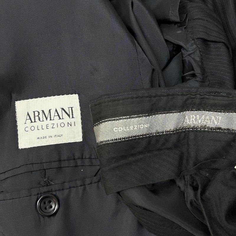 アルマーニコレッツォーニ ARMANI COLLEZIONI ジャケット、上着 ジャケット、ブレザー セットアップ テーラード ジャケット スラックス パンツ ストライプ 50 メンズ USED 古着 中古 50162489