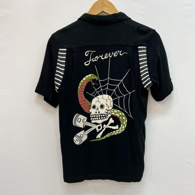 ウエストライド WESTRIDE シャツ、ブラウス 半袖 レーヨン スーベニアシャツ XS 黒 / ブラック / black メンズ USED 古着 中古 50162494