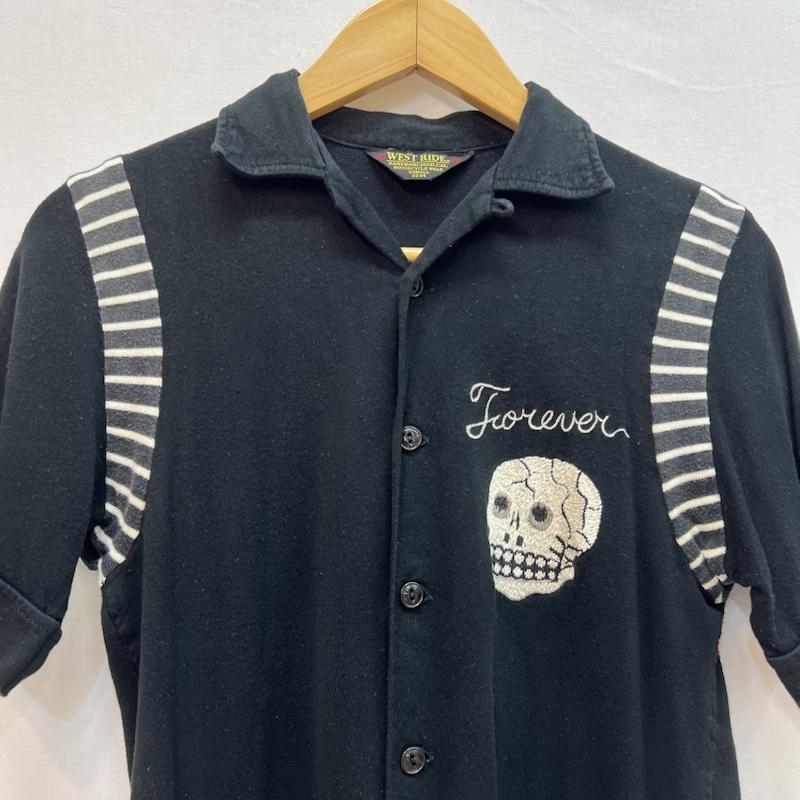 ウエストライド WESTRIDE シャツ、ブラウス 半袖 レーヨン スーベニアシャツ XS 黒 / ブラック / black メンズ USED 古着 中古 50162494