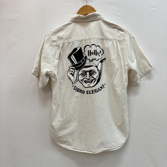 シラノブロス SIRANO BROS. & Co. シャツ、ブラウス 半袖 バックプリント ボタンダウンシャツ S アイボリー / アイボリー / メンズ USED 古着 中古 50162497