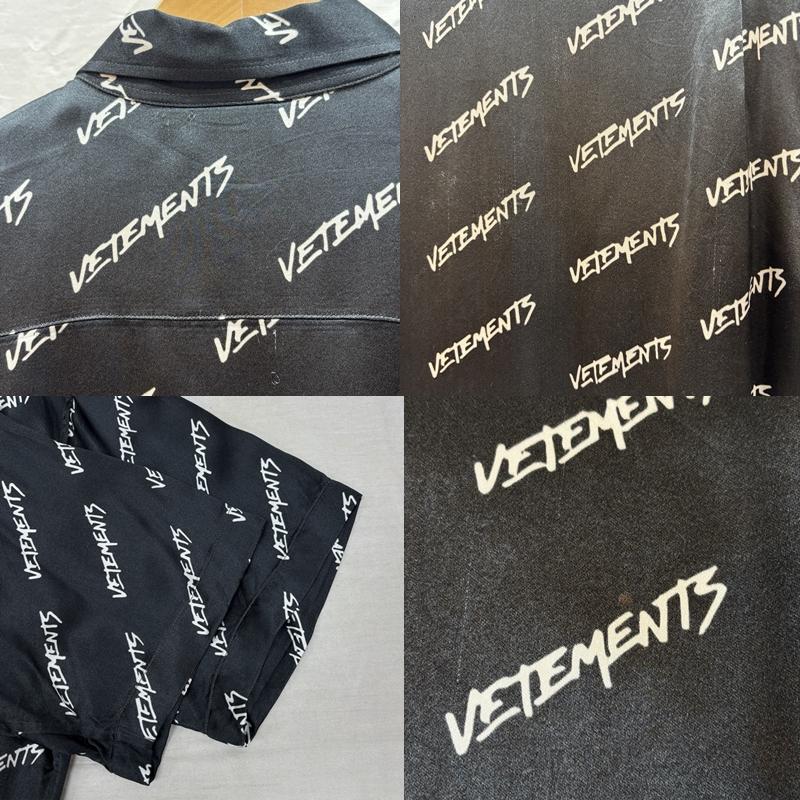 ヴェトモン VETEMENTS シャツ、ブラウス 半袖 UE52SH260W ロゴ 総柄 ナイロン オーバーサイズ 半袖 シャツ XS メンズ USED 古着 中古 50162498