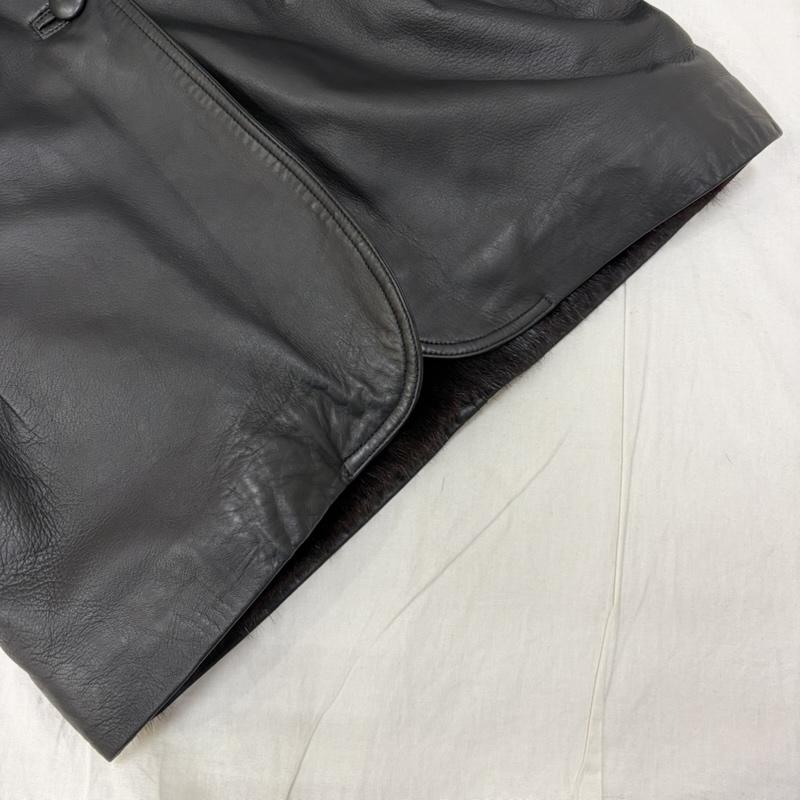 エンバ EMBA ジャケット、上着 レザージャケット スペインラム ミンクファー ジャケット black FREE FREE 黒 / ブラック / black レディース USED 古着 中古 50162503