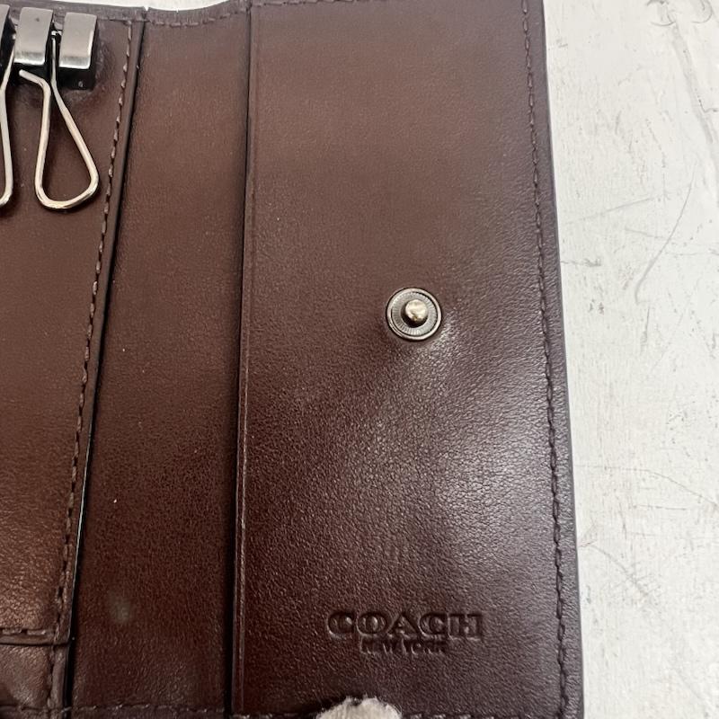 コーチ COACH キーケース キーケース キーケース シグネチャー 型押し レザー F66293 - 茶 / ブラウン / brown メンズ USED 古着 中古 50162506