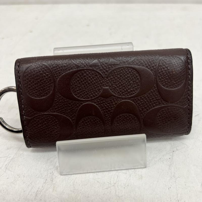 コーチ COACH キーケース キーケース キーケース シグネチャー 型押し レザー F66293 - 茶 / ブラウン / brown メンズ USED 古着 中古 50162506