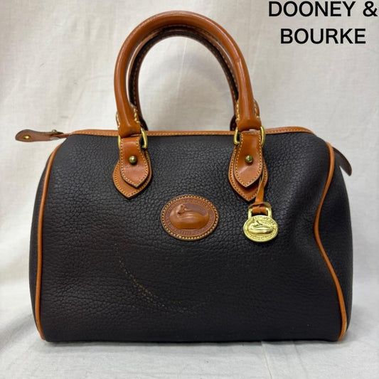 ドゥニーアンドバーク DOONEY&BOURKE ハンドバッグ ハンドバッグ 革製 ミニボストンバッグ レザーバッグ ダークブラウン×ブラウン 無地 茶 / ブラウン / brown レディース USED 古着 中古 50162525